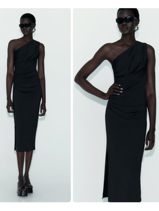 Zara Dresses & Skirts - Zara ruched one shoulder dress S nwt